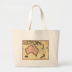 Grand Tote Bag 1818 carte de l'Autralasie - Australie, Nouvelle