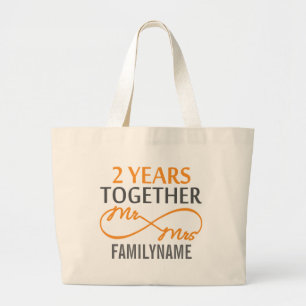 Grand Tote Bag 2e anniversaire M. & Mme Infinity Personnalisée