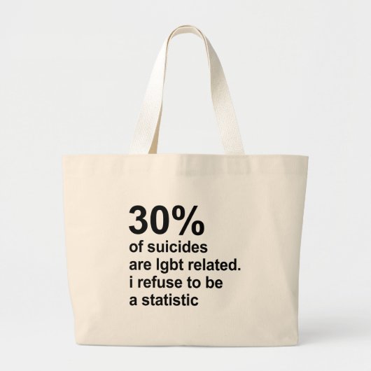 Grand Tote Bag 30% de suicides sont lgbt connexe (Devant)