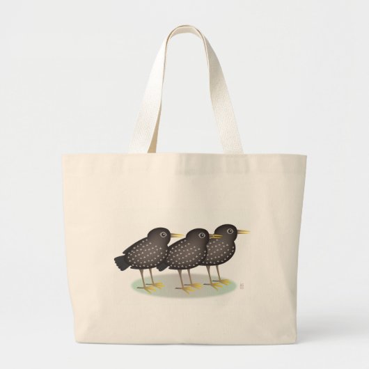 Grand Tote Bag 3 étourneaux (Devant)