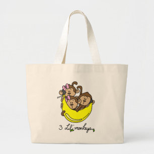 Grand Tote Bag 3 T-shirts et cadeaux de singes de Li'l