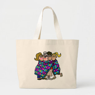 Grand Tote Bag 4 Dames Enveloppées Dans La Fourre-tout De Quilt