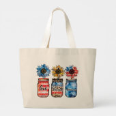 Grand Tote Bag 4 juillet | Dieu béni l'Amérique (Dos)