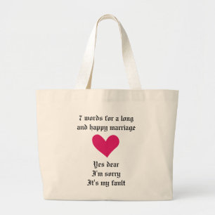 Grand Tote Bag 7 Mots À Un Mariage Long