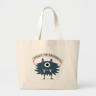 Grand Tote Bag À L'INTÉRIEUR JE SUIS AMICAL HAPPY MONSTER do-it-y