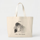 Grand Tote Bag A. loving drawing of girl kissing akita (Devant)