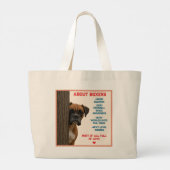 Grand Tote Bag À propos des Boxers Citation de conception de chie (Dos)