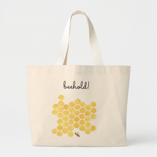 Grand Tote Bag Abeille jaune peignant fourre-tout géant (Devant)