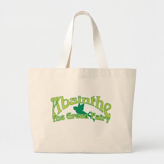 Grand Tote Bag Absinthe Texte La Fée Verte (Devant)