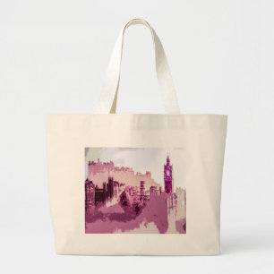 Grand Tote Bag Abstract Painting Edinburgh Capital of Scotland