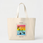 Grand Tote Bag Abstrait, Art Africain, Sunset Magique (Devant)