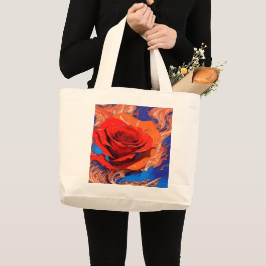 Grand Tote Bag Abstrait artistique Rose marbré (Devant (produit))