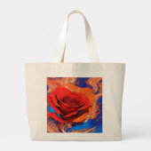 Grand Tote Bag Abstrait artistique Rose marbré (Dos)