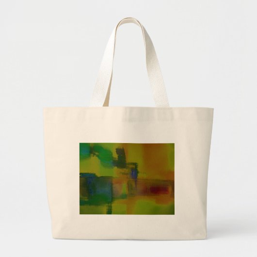 Grand Tote Bag Abstrait vert moderne (Devant)