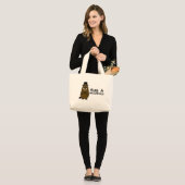 Grand Tote Bag Accrocher une marmotte (Devant (modèle))