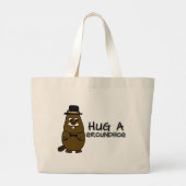 Grand Tote Bag Accrocher une marmotte (Dos)