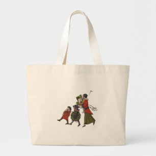 Grand Tote Bag Achats de Noël vintage en famille, plaisir garanti