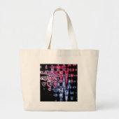 Grand Tote Bag Achempong Modern Synthwave : Rose Bleu Abstrait  (Devant)