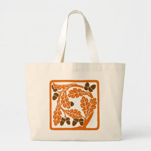 Grand Tote Bag Acornes et Feuilles Art Nouveau