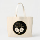 Grand Tote Bag Activité mariage Week-end Pickleball Gold & White (Devant)