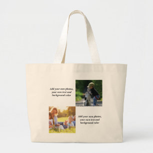 Grand Tote Bag Add your own photos, text and background throw pi