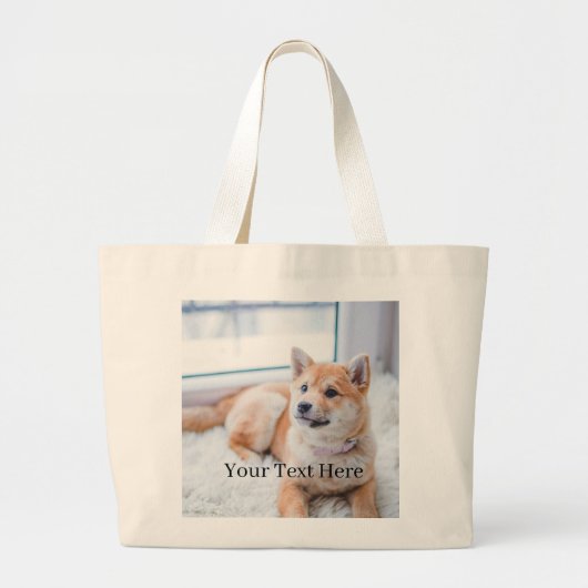 Grand Tote Bag Add Your Photo and Text 2 Sided Customized (Devant)