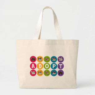 Grand Tote Bag Adoptez l'arc-en-ciel Frenchie