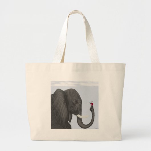 Grand Tote Bag Adorable éléphant et mignonne coccinelle (Devant)
