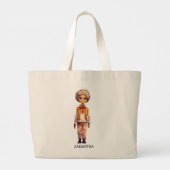 Grand Tote Bag Adorable Kid Zombie - Jolie Halloween (Dos)