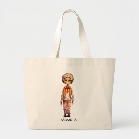 Grand Tote Bag Adorable Kid Zombie - Jolie Halloween (Devant)