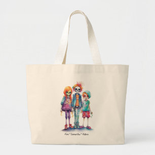 Grand Tote Bag Adorable Pastel Zombie Trio - Joli Halloween
