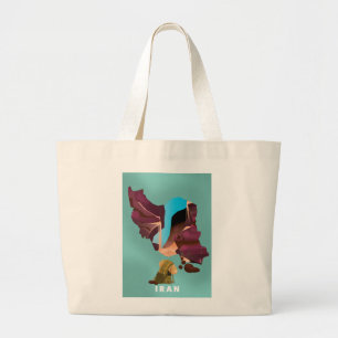Grand Tote Bag Affiche de voyage illustrée en Iran