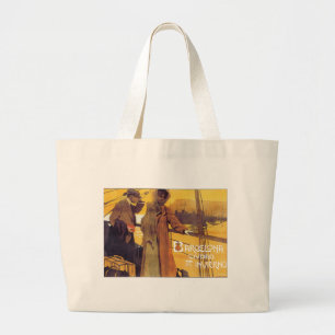 Grand Tote Bag Affiche Vintage voyage de Barcelone