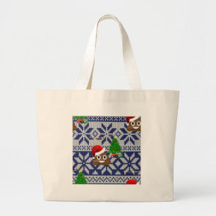 Grand Tote Bag affreux pull-over de Noël émoji