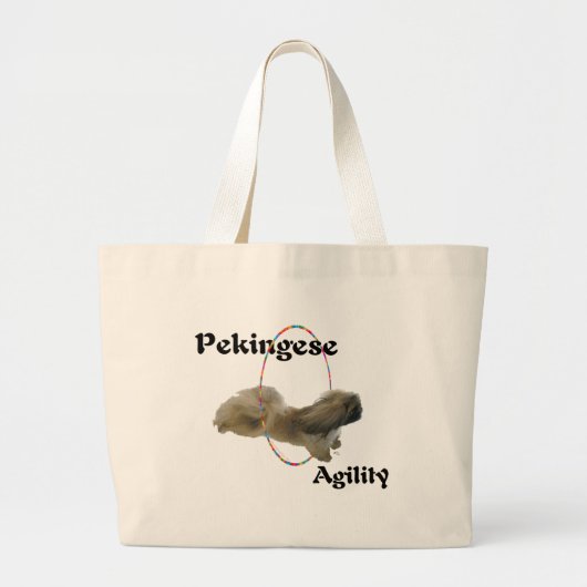 Grand Tote Bag Agilité du Pékinois (Devant)