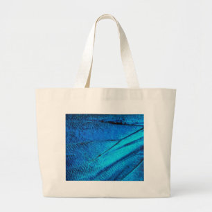 Grand Tote Bag Aile à papillon bleu Iridescente