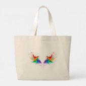 Grand Tote Bag Ailes fluffy arc-en-ciel (Dos)