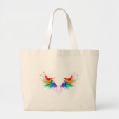 Grand Tote Bag Ailes fluffy arc-en-ciel (Devant)