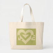 Grand Tote Bag Aimer Deux Tons Sage Vert (Devant)
