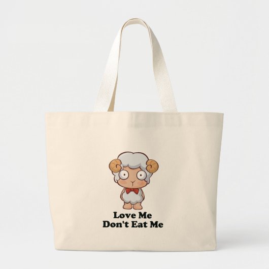 Grand Tote Bag Aimez-moi ne me mangez pas de moutons (Devant)