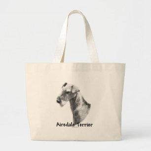 Grand Tote Bag Airedale Terrier Charbon