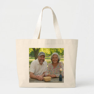 Grand Tote Bag Ajouter une photo à la retraite Personnaliser