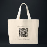 Grand Tote Bag Ajouter votre adresse de site Web d'entreprise Cod<br><div class="desc">Ajoutez l'URL et le nom commercial de votre site en cliquant sur le bouton "Personnaliser". Un code QR unique sera automatiquement généré pour vous lorsque vous ajoutez votre adresse Web dans le champ de code QR fourni.</div>