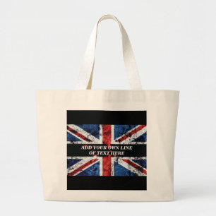 Grand Tote Bag Ajouter votre texte sur le drapeau anglais Jeu d'o