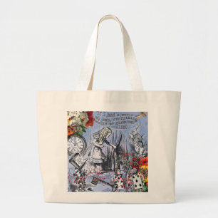 Grand Tote Bag Alice nonsense rideau merveilleux - Bleu