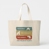 Grand Tote Bag Alimenté par des animaux végétaliens Plante (Dos)