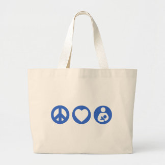 Grand Tote Bag Allaiter d'amour de paix
