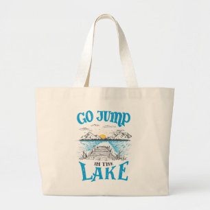 Grand Tote Bag Aller Sauter Dans Le Lac