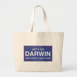 Grand Tote Bag Allons-y Darwin - Rendre l'Amérique intelligente