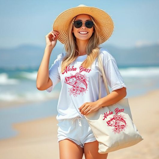 Grand Tote Bag Aloha Bass-Hawaiian Cherry Red